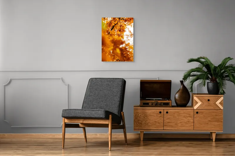 Tablou Canvas, "Culorile toamnei în frunze arămii", Frunze, Aramii, Toamnă, Ramuri, Natură, Luminozitate, Contrast, Textură, 50 x 70 cm – poza 8