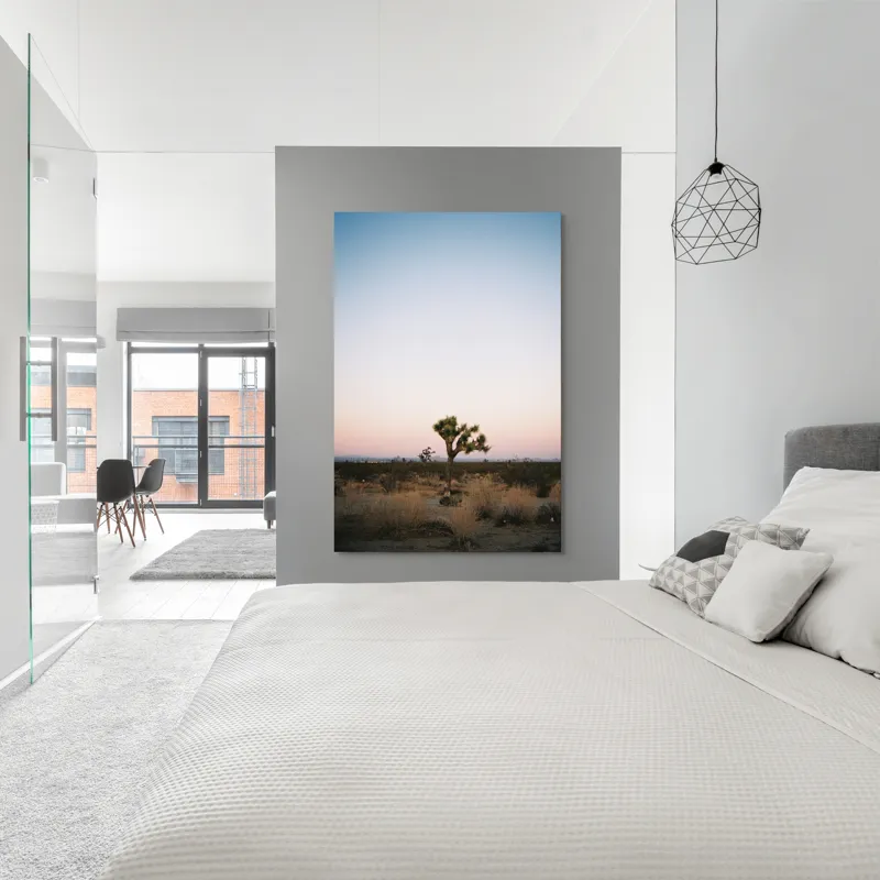 Tablou Canvas, "Pădurea de cactuși la amurg", Deșert, Apus, Solitudine, Natură, Orizont, Calm, Singurătate, Peisaj, Cer, Simplu, 100 x 150 cm – poza 5