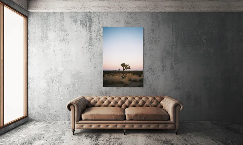 Tablou Canvas, "Pădurea de cactuși la amurg", Deșert, Apus, Solitudine, Natură, Orizont, Calm, Singurătate, Peisaj, Cer, Simplu, 100 x 150 cm – poza 6