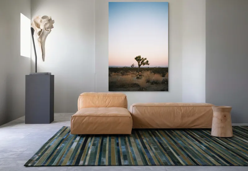 Tablou Canvas, "Pădurea de cactuși la amurg", Deșert, Apus, Solitudine, Natură, Orizont, Calm, Singurătate, Peisaj, Cer, Simplu, 100 x 150 cm – poza 7