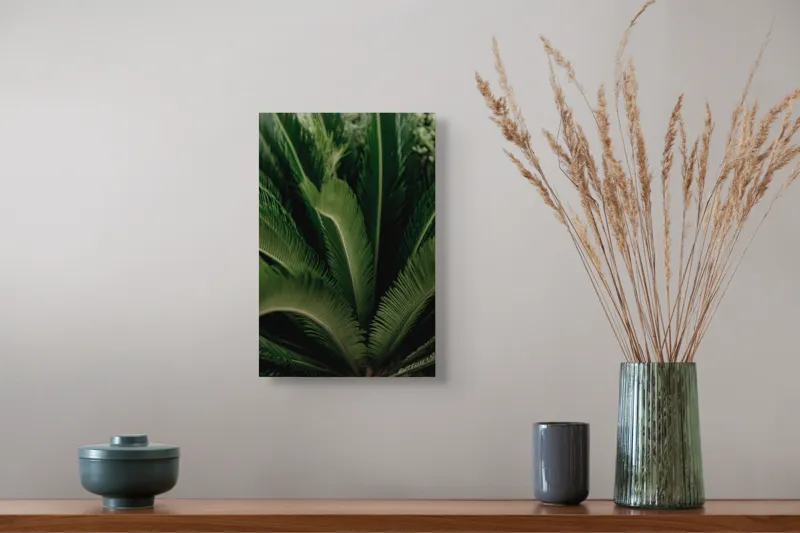 Tablou Canvas, "Frunzele delicate ale palmierului verde", Frunze, Verzi, Simetrie, Textura, Frumusețe, Natură, Delicatețe, Linii, Profunzime, 26 x 39 cm – poza 5