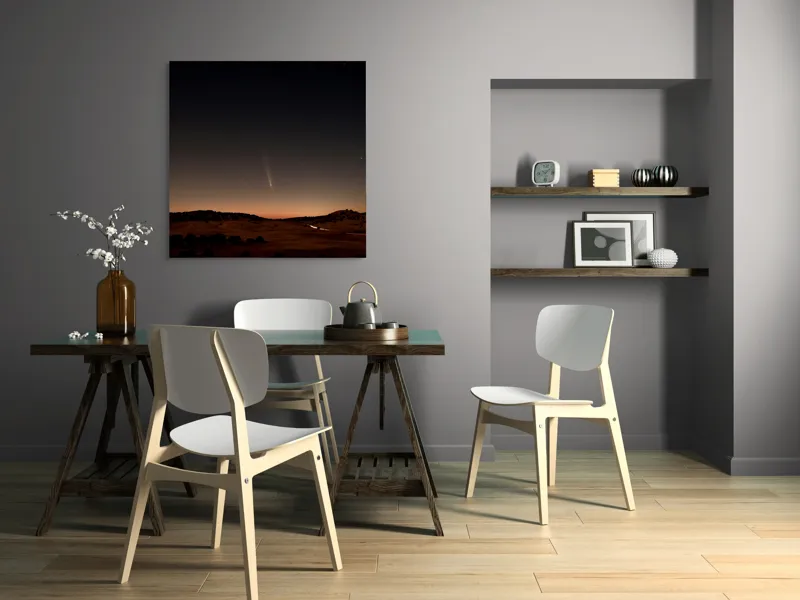 Tablou Canvas, "Cometa luminoasă pe cerul nopții", Stele, Cometă, Cer, Noapte, Peisaj, Întuneric, Lumină, 100 x 100 cm – poza 6