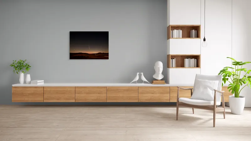 Tablou Canvas, "Cometa luminoasă pe cerul nopții", Stele, Cometă, Cer, Noapte, Peisaj, Întuneric, Lumină, 100 x 70 cm – poza 6