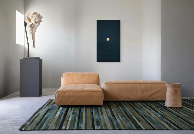 Tablou Canvas, "Luna strălucind printre nori întunecați", Lună, Noapte, Cer, Întuneric, Mister, Lumină, Nuanțe, Magie, Calm, 50 x 90 cm – poza 5