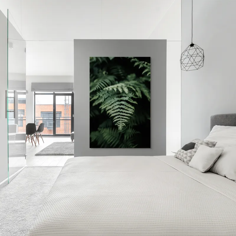 Tablou Canvas, "Frumusețea naturii în detaliu vegetal", Frunze, Verde, Textură, Natură, Frumusețe, Detaliu, Simetrie, Eleganță, 100 x 150 cm – poza 5