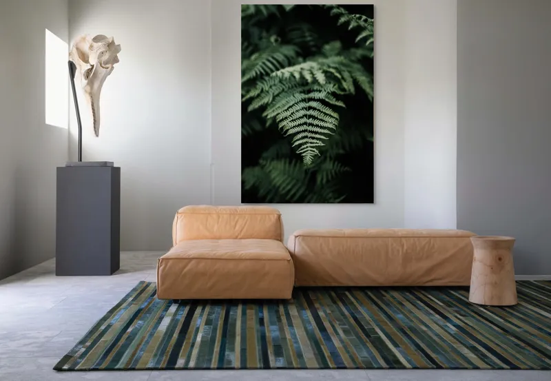 Tablou Canvas, "Frumusețea naturii în detaliu vegetal", Frunze, Verde, Textură, Natură, Frumusețe, Detaliu, Simetrie, Eleganță, 100 x 150 cm – poza 7
