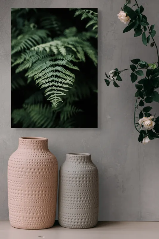 Tablou Canvas, "Frumusețea naturii în detaliu vegetal", Frunze, Verde, Textură, Natură, Frumusețe, Detaliu, Simetrie, Eleganță, 39 x 54 cm – poza 6
