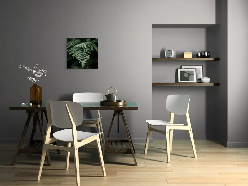 Tablou Canvas, "Frumusețea naturii în detaliu vegetal", Frunze, Verde, Textură, Natură, Frumusețe, Detaliu, Simetrie, Eleganță, 50 x 50 cm – poza 8