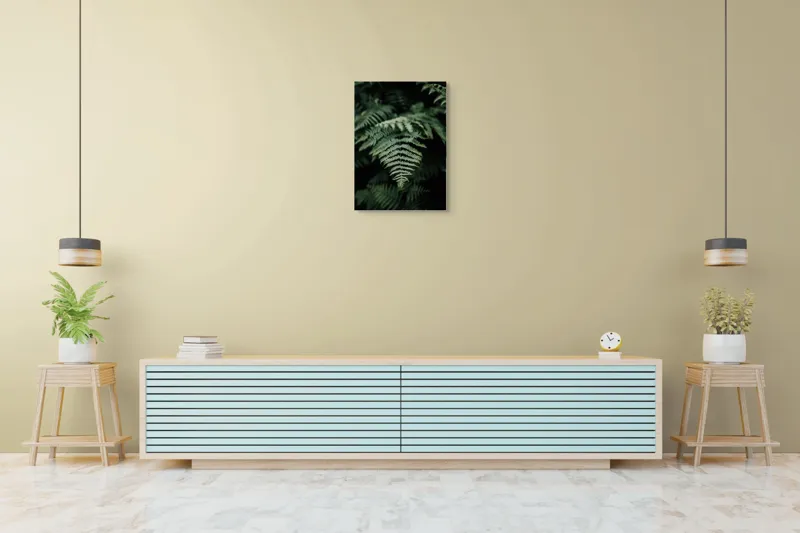 Tablou Canvas, "Frumusețea naturii în detaliu vegetal", Frunze, Verde, Textură, Natură, Frumusețe, Detaliu, Simetrie, Eleganță, 50 x 70 cm – poza 6