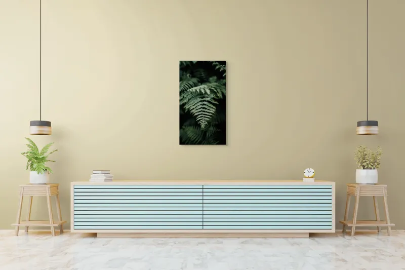 Tablou Canvas, "Frumusețea naturii în detaliu vegetal", Frunze, Verde, Textură, Natură, Frumusețe, Detaliu, Simetrie, Eleganță, 50 x 90 cm – poza 6