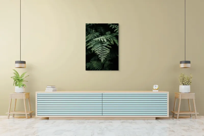 Tablou Canvas, "Frumusețea naturii în detaliu vegetal", Frunze, Verde, Textură, Natură, Frumusețe, Detaliu, Simetrie, Eleganță, 70 x 100 cm – poza 5