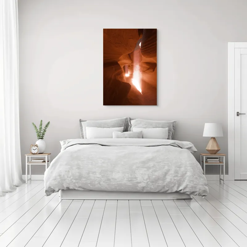 Tablou Canvas, "Lumina soarelui în canionul însorit", Roci, Lumină, Canyons, Forme, Umbre, Texturi, Eroziune, Naturalețe, Peisaj, Strălucire, 70 x 100 cm – poza 3