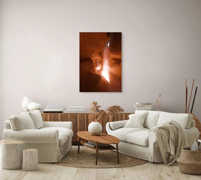 Tablou Canvas, "Lumina soarelui în canionul însorit", Roci, Lumină, Canyons, Forme, Umbre, Texturi, Eroziune, Naturalețe, Peisaj, Strălucire, 70 x 100 cm – poza 4