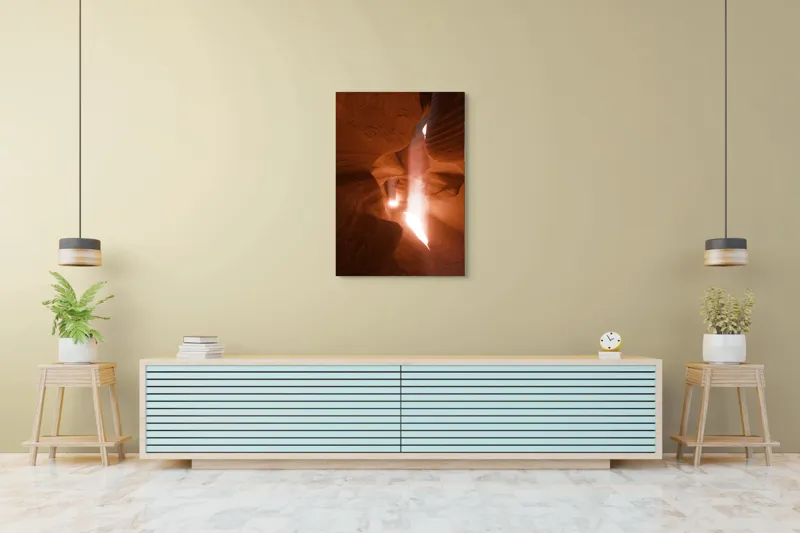 Tablou Canvas, "Lumina soarelui în canionul însorit", Roci, Lumină, Canyons, Forme, Umbre, Texturi, Eroziune, Naturalețe, Peisaj, Strălucire, 70 x 100 cm – poza 5