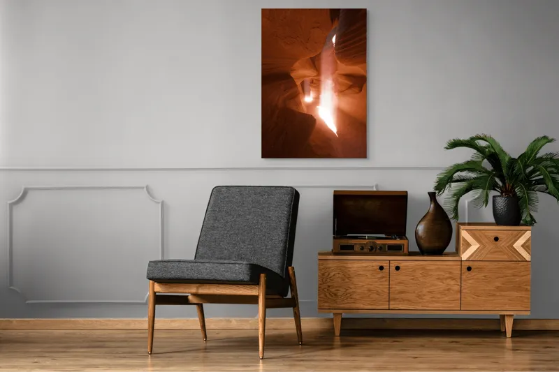 Tablou Canvas, "Lumina soarelui în canionul însorit", Roci, Lumină, Canyons, Forme, Umbre, Texturi, Eroziune, Naturalețe, Peisaj, Strălucire, 70 x 100 cm – poza 6