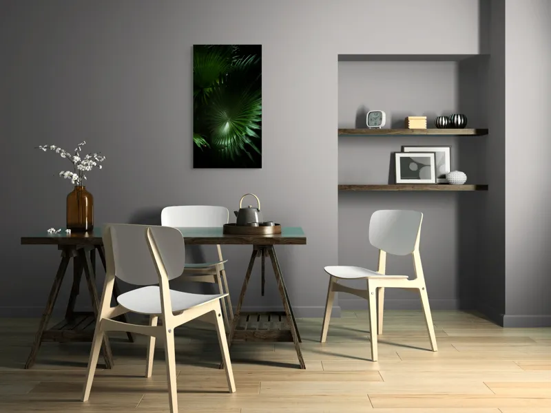 Tablou Canvas, "Frumusețea verde a naturii umbrelate", Frunze, Verde, Lumină, Umbre, Natură, Eleganță, Textură, Mister, Frumusețe, 50 x 90 cm – poza 4