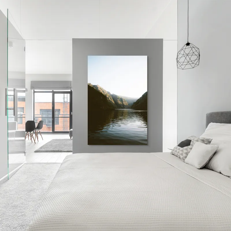 Tablou Canvas, "Reflexia dimineții pe lacul montan", 100 x 150 cm – poza 5