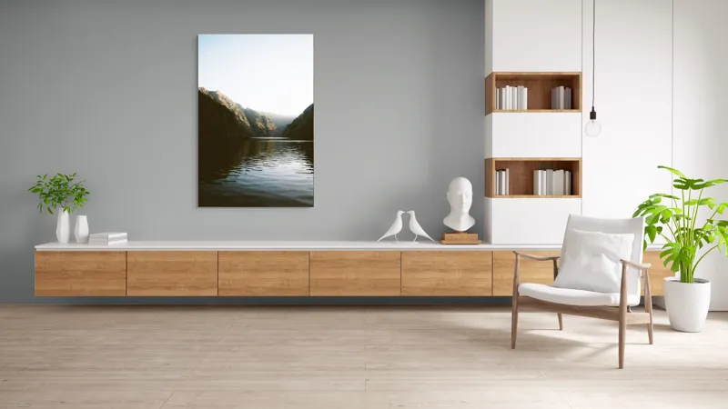 Tablou Canvas, "Reflexia dimineții pe lacul montan", 100 x 150 cm – poza 8