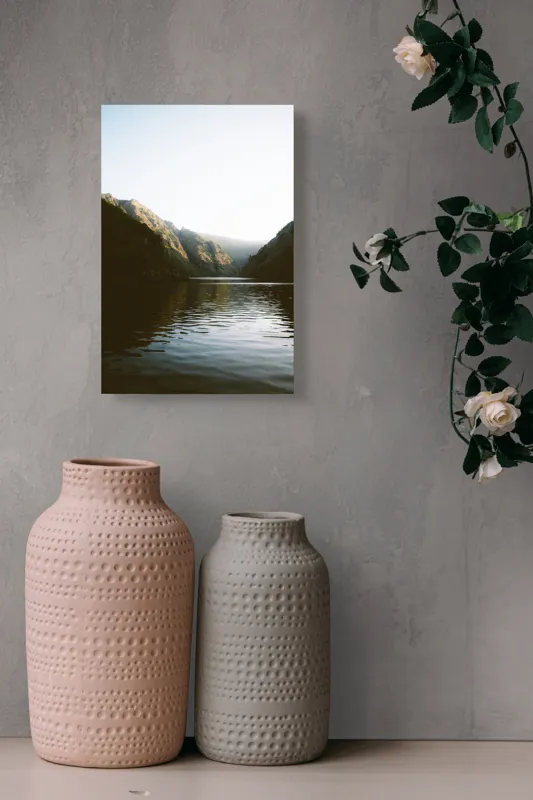 Tablou Canvas, "Reflexia dimineții pe lacul montan", 26 x 39 cm – poza 6