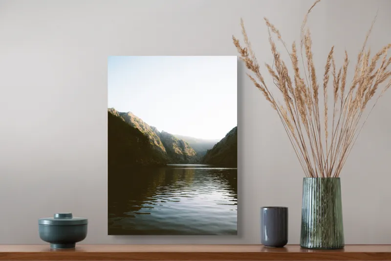 Tablou Canvas, "Reflexia dimineții pe lacul montan", 39 x 54 cm – poza 3