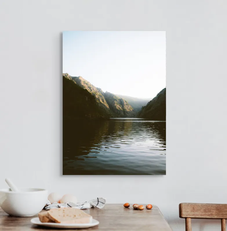 Tablou Canvas, "Reflexia dimineții pe lacul montan", 50 x 70 cm – poza 3