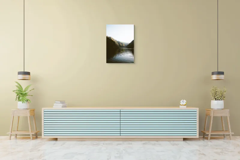 Tablou Canvas, "Reflexia dimineții pe lacul montan", 50 x 70 cm – poza 6