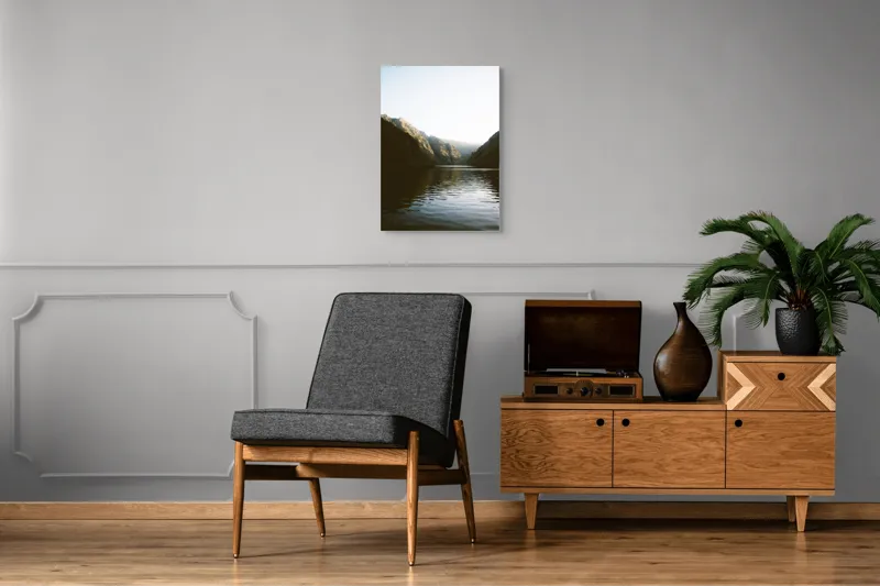Tablou Canvas, "Reflexia dimineții pe lacul montan", 50 x 70 cm – poza 8