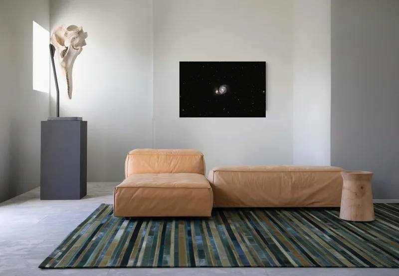 Tablou Canvas, "Îmbrățișarea cosmică a galaxiilor spirale", Spirale, Galaxie, Stele, Univers, Mister, Infinit, Lumini, Spatiu, Distanta, Frumusete, 90 x 50 cm – poza 8