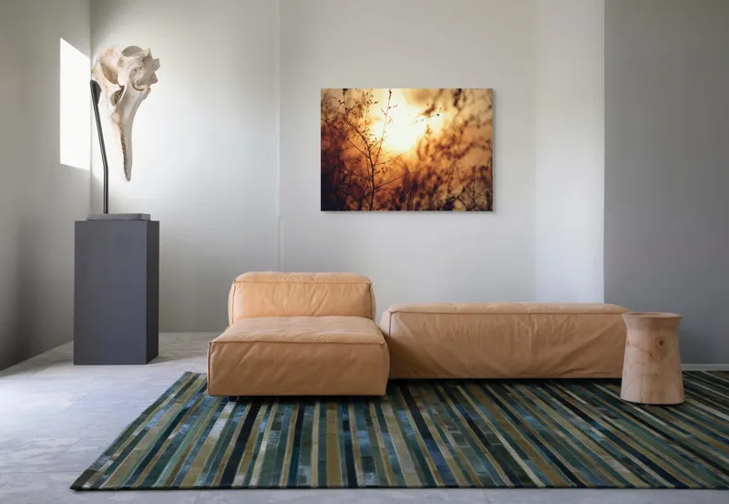 Tablou Canvas, "Raze blânde printre crenguțe subțiri", Apus, Lumină, Siluete, Natură, Contrast, Ramuri, Căldură, Frumusețe, Tranquilitate, Delicatese, 100 x 70 cm – poza 7