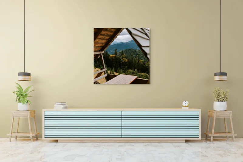 Tablou Canvas Peisaj Montană Pădurean Natură Relaxare, 100 x 100 cm – poza 5