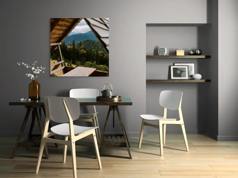 Tablou Canvas Peisaj Montană Pădurean Natură Relaxare, 100 x 100 cm – poza 6