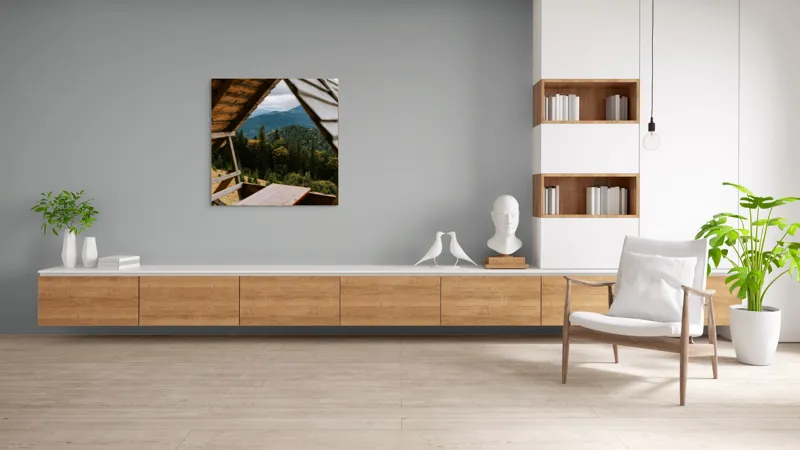 Tablou Canvas Peisaj Montană Pădurean Natură Relaxare, 100 x 100 cm – poza 8