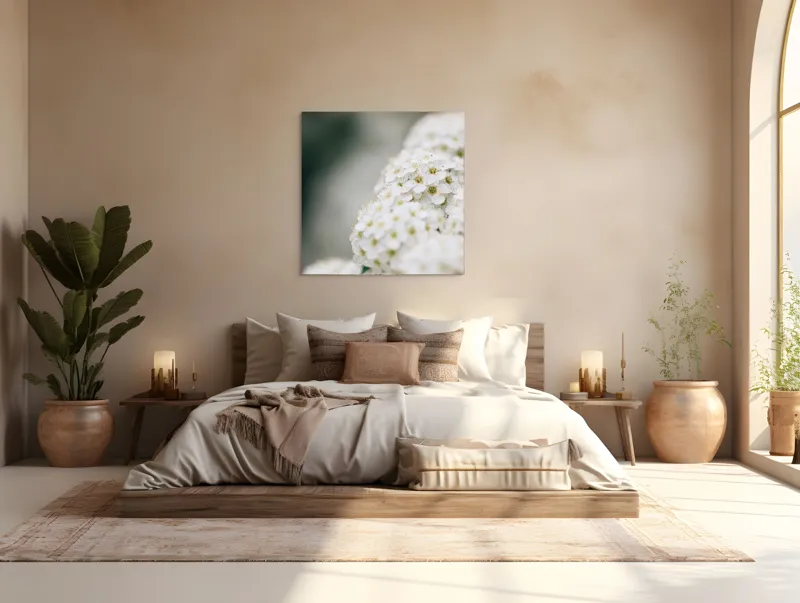 Tablou Canvas, "Splendoarea florilor albe de primăvară", Flori, Albe, Delicate, Naturale, Pure, Fragede, Minunate, Aromate, 100 x 100 cm – poza 4