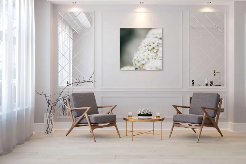 Tablou Canvas, "Splendoarea florilor albe de primăvară", Flori, Albe, Delicate, Naturale, Pure, Fragede, Minunate, Aromate, 100 x 100 cm – poza 7