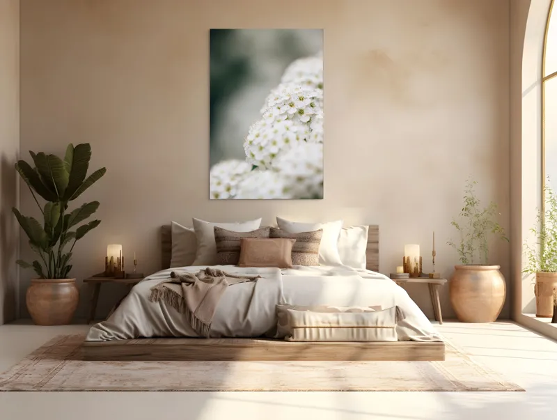 Tablou Canvas, "Splendoarea florilor albe de primăvară", Flori, Albe, Delicate, Naturale, Pure, Fragede, Minunate, Aromate, 100 x 150 cm – poza 3