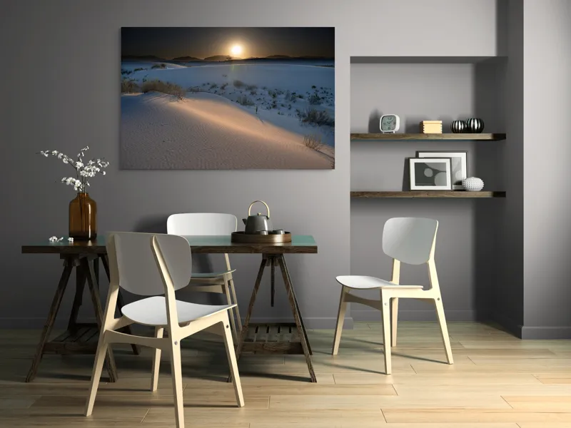 Tablou Canvas Peisaj Deșert Dune Soare Apus Lumină Cer Umbre, 150 x 100 cm – poza 5