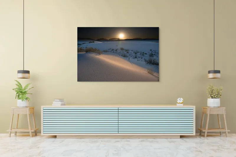 Tablou Canvas Peisaj Deșert Dune Soare Apus Lumină Cer Umbre, 150 x 100 cm – poza 6