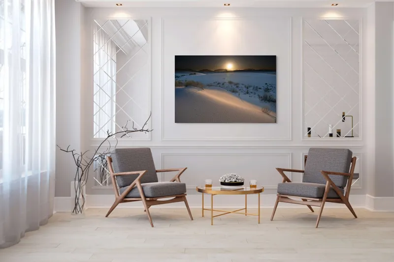 Tablou Canvas Peisaj Deșert Dune Soare Apus Lumină Cer Umbre, 150 x 100 cm – poza 7