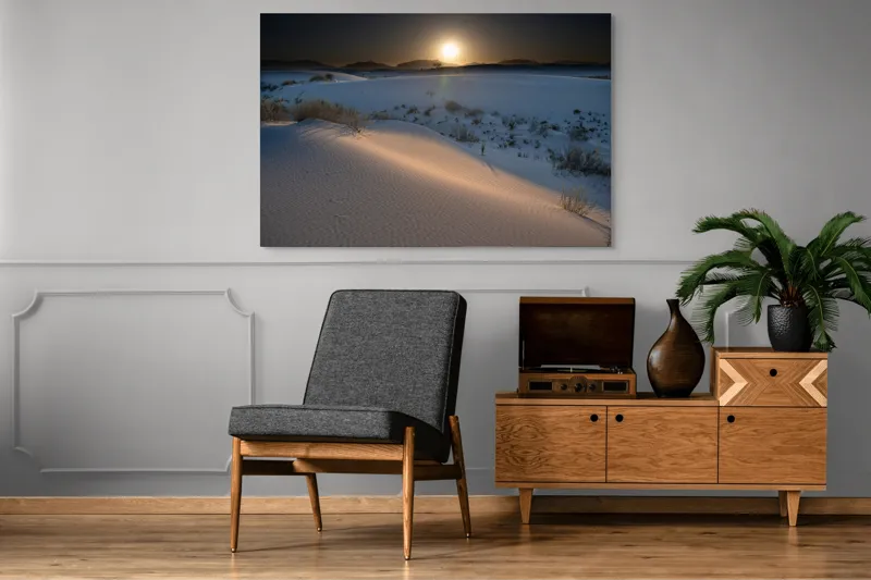 Tablou Canvas Peisaj Deșert Dune Soare Apus Lumină Cer Umbre, 150 x 100 cm – poza 8