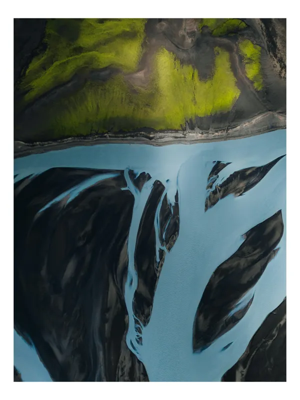 Tablou Canvas Râuri Albastre peisaj islandez Abstracție Natură, 70 x 100 cm