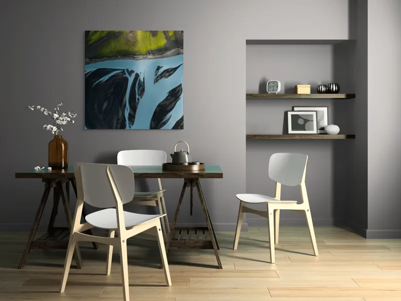 Tablou Canvas Râuri Albastre peisaj islandez Abstracție Natură, 100 x 100 cm – poza 6