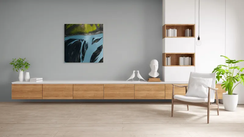 Tablou Canvas Râuri Albastre peisaj islandez Abstracție Natură, 100 x 100 cm – poza 8