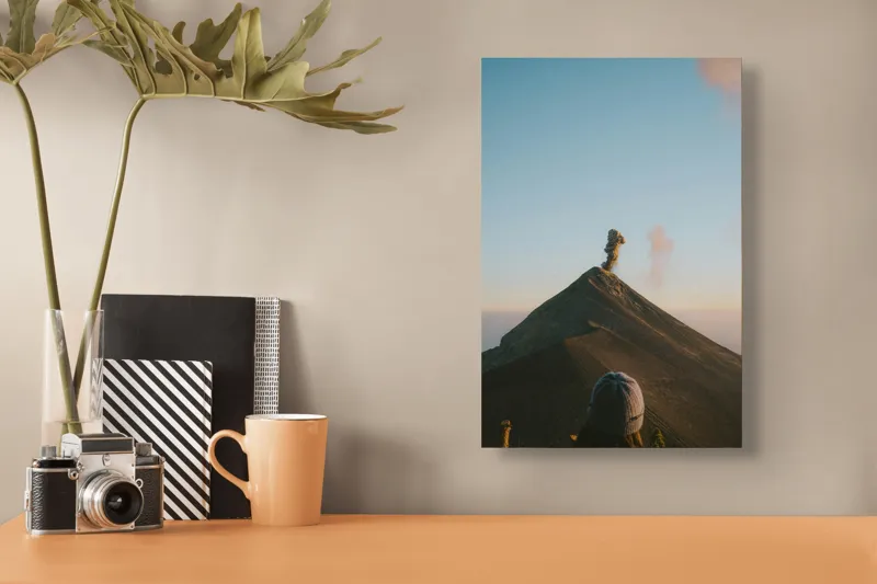 Tablou Canvas Vulcan Matinal Natură Apus Cer Munte Erupție, 26 x 39 cm – poza 3