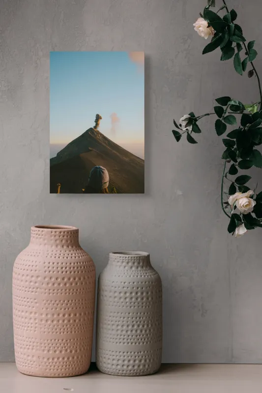 Tablou Canvas Vulcan Matinal Natură Apus Cer Munte Erupție, 26 x 39 cm – poza 6