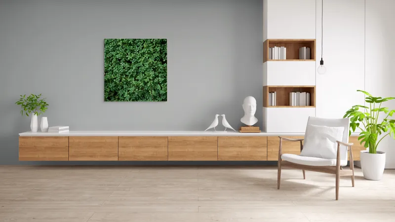 Tablou Canvas, "Covor verde de frunze mici", Verde, Abundență, Frunziș, Natură, Prospețime, 100 x 100 cm – poza 8