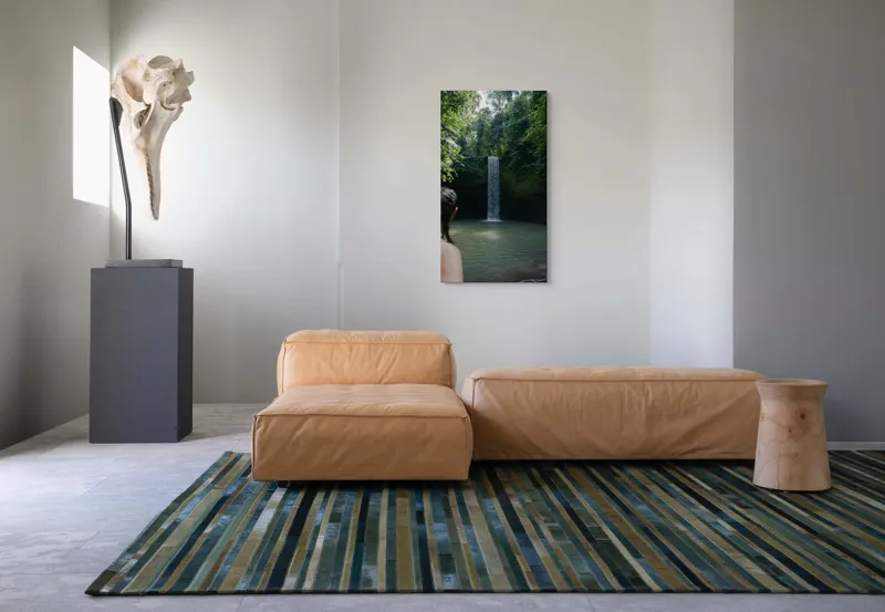 Tablou Canvas, "Cascada ascunsă în inima junglei", Cascadă, Pădure, Apă, Lumină, Vegetație, Relaxare, Natură, Răcoare, Aventură, Calm., 50 x 90 cm – poza 5
