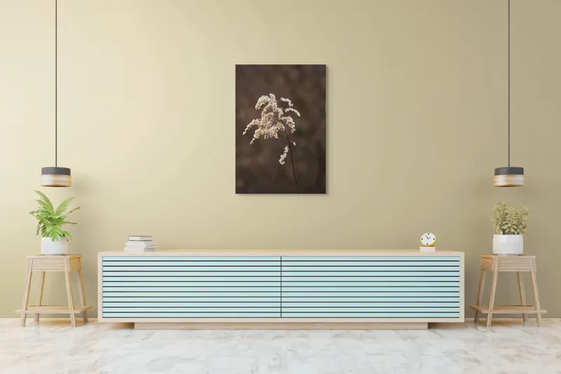 Tablou Canvas, "Dansul delicat al toamnei târzii", Floare, Delicată, Natură, Textură, Toamnă, Subtilitate, Solitudine, Fragilitate, 70 x 100 cm – poza 5