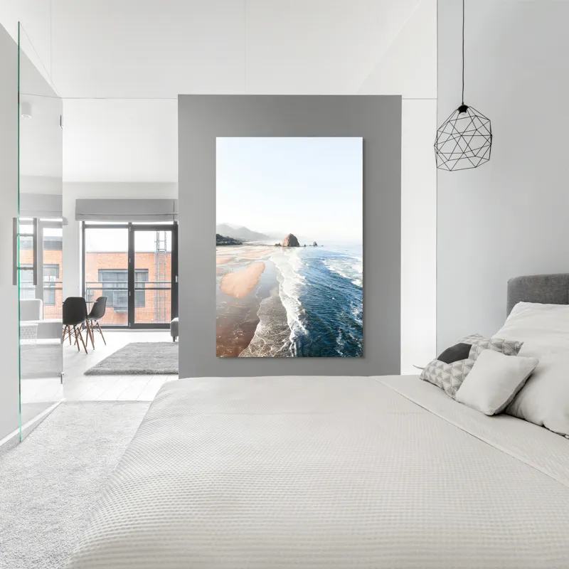 Tablou Canvas, "Valurile mării pe plaja pustie", 100 x 150 cm – poza 5