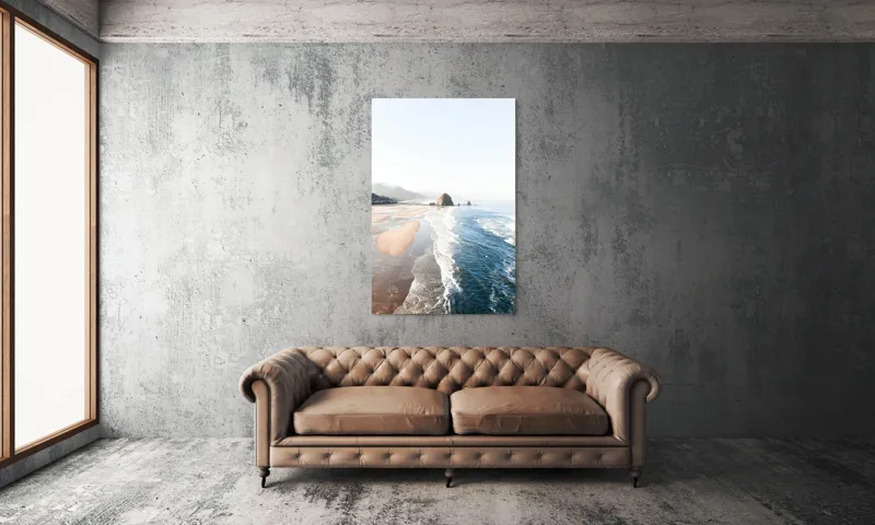 Tablou Canvas, "Valurile mării pe plaja pustie", 100 x 150 cm – poza 6