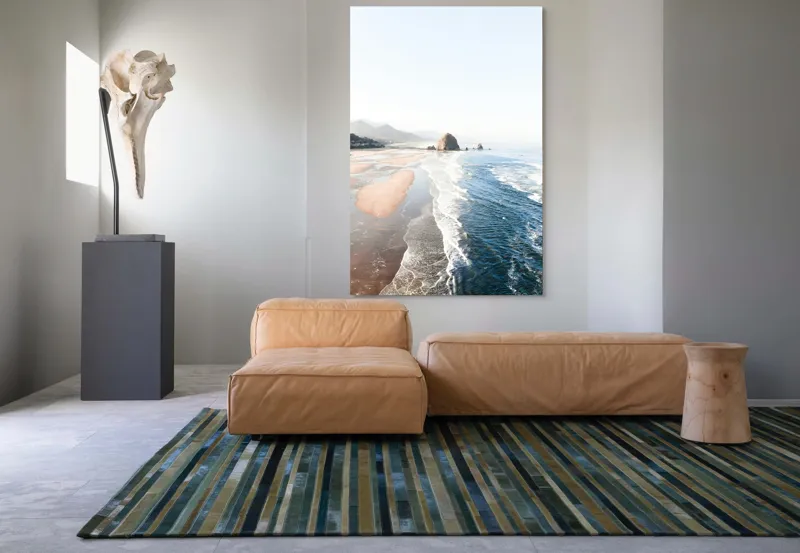Tablou Canvas, "Valurile mării pe plaja pustie", 100 x 150 cm – poza 7